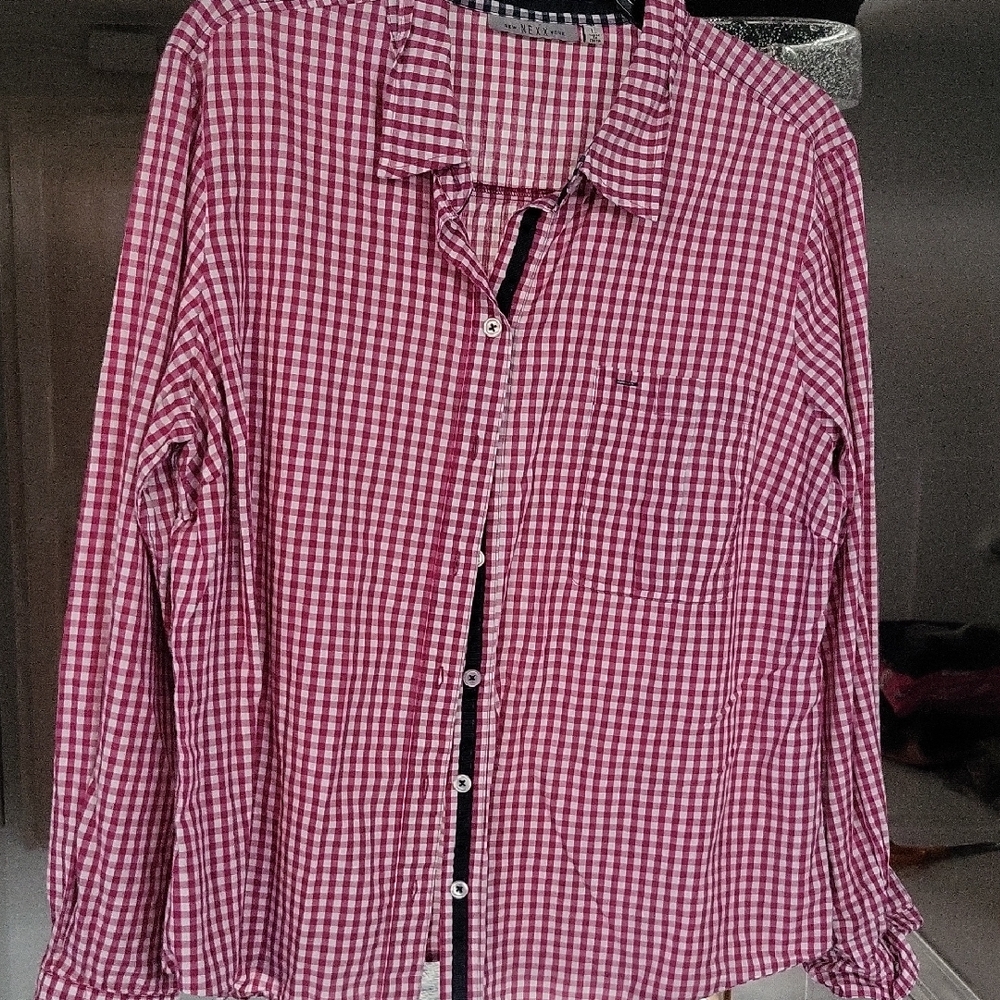 Nexx Red and White Gingham Button-Down Shirt